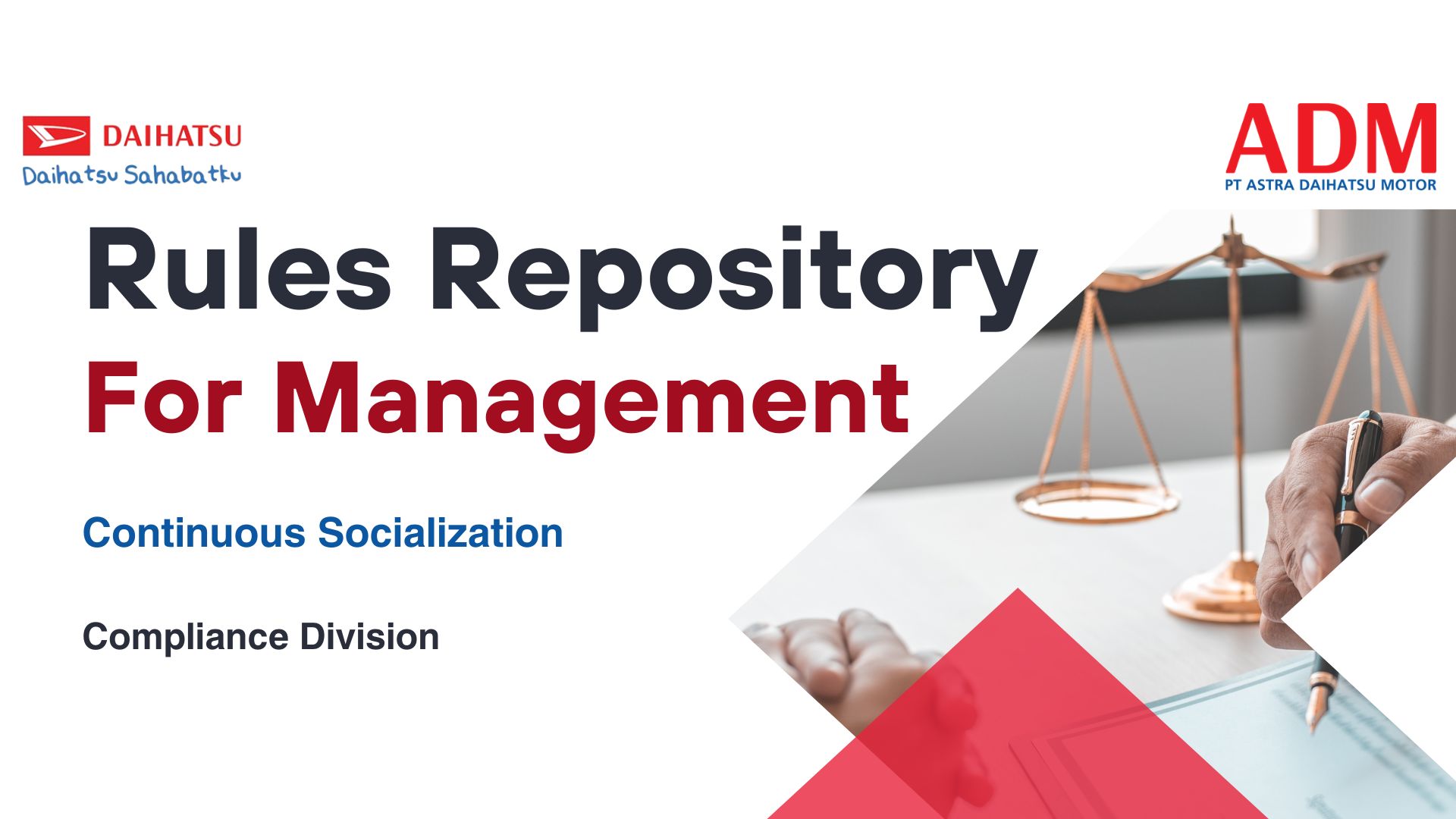 Rules Repository - Continuous Socialization (For Management Only)